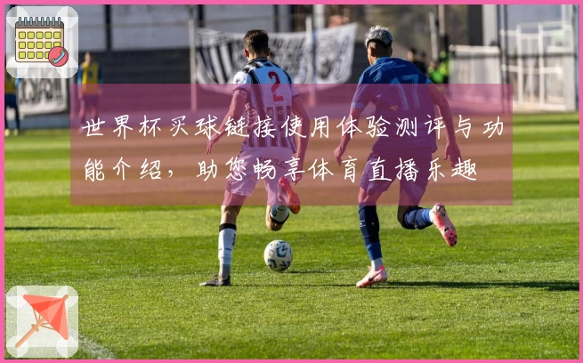 世界杯买球链接使用体验测评与功能介绍，助您畅享体育直播乐趣